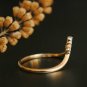 Chevron V Ring 14k Gold Diamond Stack able Ring Wedding Band Gift Bridal Jewelry