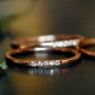 14k Solid Gold 1mm Dainty Band Diamond Thin Skinny Wedding Band Stack Ring Gift.