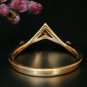 Double Chevron Diamond Ring 14k Solid Gold Tiara Crown Ring Bridal Wedding Ring.