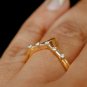Double Chevron Diamond Ring 14k Solid Gold Tiara Crown Ring Bridal Wedding Ring.