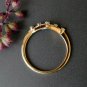 Double Chevron Diamond Ring 14k Solid Gold Tiara Crown Ring Bridal Wedding Ring.
