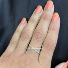 Pave Diamond Crossover Ring 14k Gold Diamond Cross Ring Proposal Ring Gift Charm