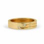 Bezel Set Diamond 14k Solid Gold Wedding Band Ring Engagement Men Ring Gift.