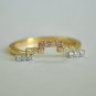 Unique Chevron Wedding Ring 14k Gold Natural Diamond 3 Tone Geometric Ring Band.