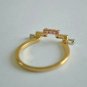 Unique Chevron Wedding Ring 14k Gold Natural Diamond 3 Tone Geometric Ring Band.