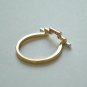 Unique Chevron Wedding Ring 14k Gold Natural Diamond 3 Tone Geometric Ring Band.
