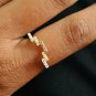 Unique Chevron Wedding Ring 14k Gold Natural Diamond 3 Tone Geometric Ring Band.