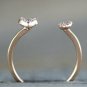 Solid 14k Gold Diamond Open Heart Ring Wedding Stack Ring Promise Ring Jewelry.