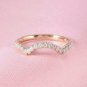 Diamond Wedding Band Curved Wedding Band 14k Gold Women Band Diamond Ring.