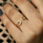 Safety Pin Ring 14k Gold Natural Diamond Ring Cuff Ring Women Birthday Gift Ring