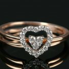 Natural Pave Diamond Double Heart Shape Stackable Band Ring 14k Gold WeddingRing Natural Pave Diamond Double Heart Shape Stackable Band Ring 14k Gold WeddingRing