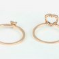 Natural Pave Diamond Double Heart Shape Stackable Band Ring 14k Gold WeddingRing