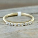 14k Solid Gold Diamond Dainty Round Eternity Band Anniversary Couple Ring Band. 14k Solid Gold Diamond Dainty Round Eternity Band Anniversary Couple Ring Band.