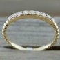 14k Solid Gold Diamond Dainty Round Eternity Band Anniversary Couple Ring Band.