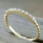 14k Solid Gold Diamond Dainty Round Eternity Band Anniversary Couple Ring Band.