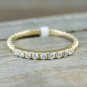 14k Solid Gold Diamond Dainty Round Eternity Band Anniversary Couple Ring Band.