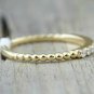 14k Solid Gold Diamond Dainty Round Eternity Band Anniversary Couple Ring Band.