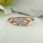 Natural Diamond Leaf Ring 14k Solid Gold Minimalist Diamond Wedding Ring Band.