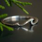Diamond Wave Ring 14k Gold Ocean Tide Current Band Wave Surfer Ring Ocean Lover.