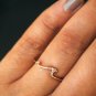 Diamond Wave Ring 14k Gold Ocean Tide Current Band Wave Surfer Ring Ocean Lover.