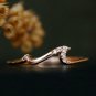 Diamond Wave Ring 14k Gold Ocean Tide Current Band Wave Surfer Ring Ocean Lover.
