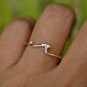 Diamond Wave Ring 14k Gold Ocean Tide Current Band Wave Surfer Ring Ocean Lover.