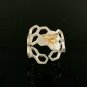 14k Solid Gold Honeycomb Ring Designer Bee Ring Birthday Ring Fashion Jewelry.
