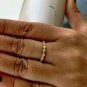 14k Solid Gold Dainty Natural Diamond Wedding Band Women's Promise Wedding Band.