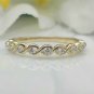 14k Solid Gold Dainty Natural Diamond Wedding Band Women's Promise Wedding Band.