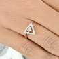Diamond Triangle Shape Double Stackable Band Ring 14k Gold Wedding Ring Gift.