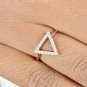 Diamond Triangle Shape Double Stackable Band Ring 14k Gold Wedding Ring Gift.