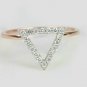 Diamond Triangle Shape Double Stackable Band Ring 14k Gold Wedding Ring Gift.