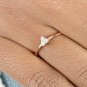 Diamond Triangle Shape Double Stackable Band Ring 14k Gold Wedding Ring Gift.