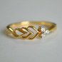 Trinity Diamond Cluster Filigree Band Ring 14k Gold Asymmetric Leaf Bud Ring.