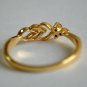Trinity Diamond Cluster Filigree Band Ring 14k Gold Asymmetric Leaf Bud Ring.