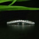 Curved Wedding Band 14k Gold Natural Diamond Engagement Ring Half Eternity Band.