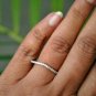Curved Wedding Band 14k Gold Natural Diamond Engagement Ring Half Eternity Band.