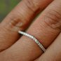 Curved Wedding Band 14k Gold Natural Diamond Engagement Ring Half Eternity Band.