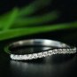 Curved Wedding Band 14k Gold Natural Diamond Engagement Ring Half Eternity Band.
