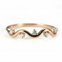 Diamond Minimalist Promise Ring 14k Solid Gold Eternity Wedding Statement Ring.