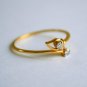 Dainty 14k Solid Gold Diamond Cross Over Leaf Ring Everyday Diamond Ring Gift.