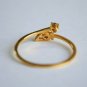 Dainty 14k Solid Gold Diamond Cross Over Leaf Ring Everyday Diamond Ring Gift.