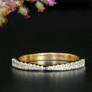 Tapered 14k Gold Diamond Band Bow Tie Dainty Bridal Band Minimalist Wedding Ring