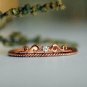 Dainty Diamond Filigree Band 14k Solid Gold Diamond Crown Wedding Band Gold Ring