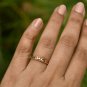 Dainty Diamond Filigree Band 14k Solid Gold Diamond Crown Wedding Band Gold Ring