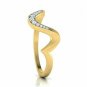 Sleek Wave Ring Diamond Wedding Ring Minimalist Diamond Engagement Ring Band.