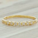 Eternity Diamond Thin Ring 14k Solid Gold Diamond Stackable Ring Band Jewelry.