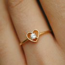 Dainty Heart Diamond Ring 14k Solid Gold Heart Shape Engagement Couples Ring. Dainty Heart Diamond Ring 14k Solid Gold Heart Shape Engagement Couples Ring.