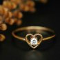 Dainty Heart Diamond Ring 14k Solid Gold Heart Shape Engagement Couples Ring.