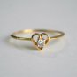 Dainty Heart Diamond Ring 14k Solid Gold Heart Shape Engagement Couples Ring.